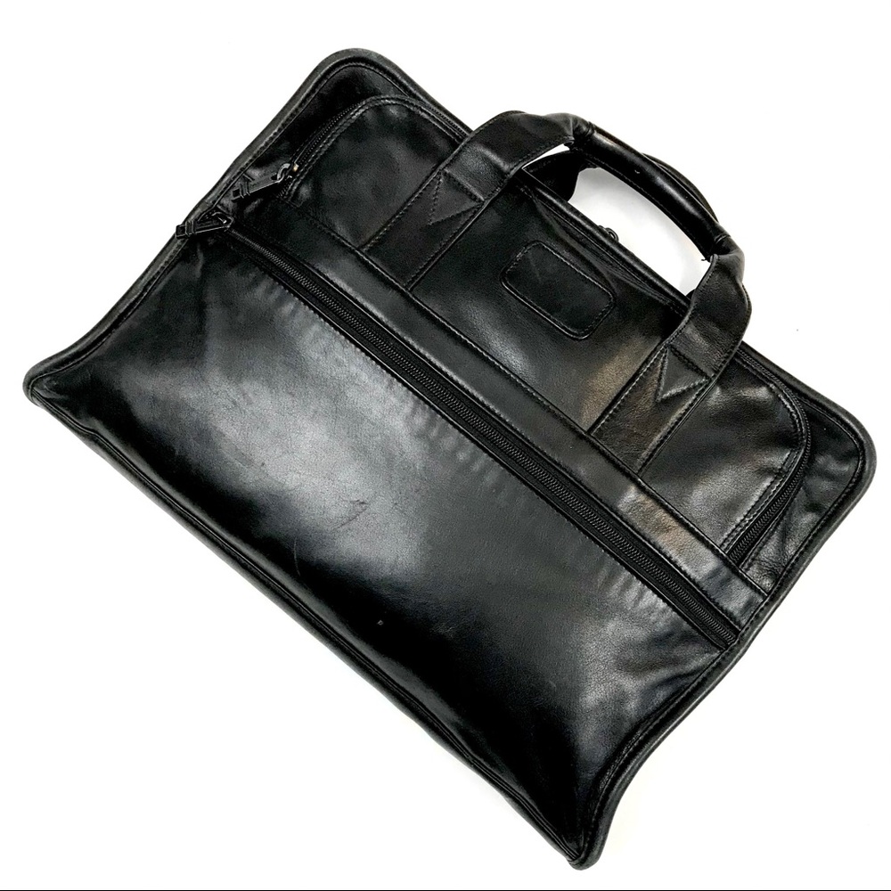 TUMI Smooth Black  Leather Slim Briefcase